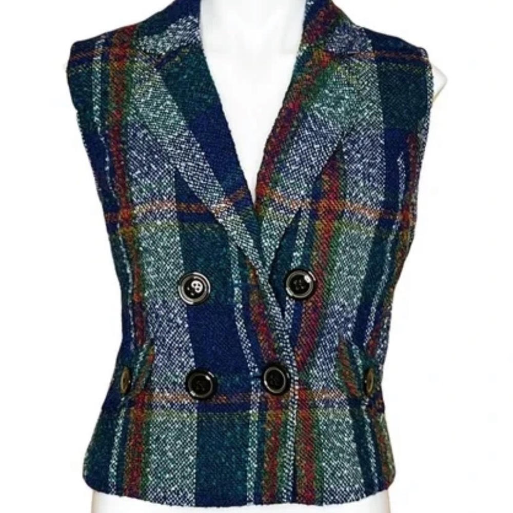 CAbi | Warm tartan vest